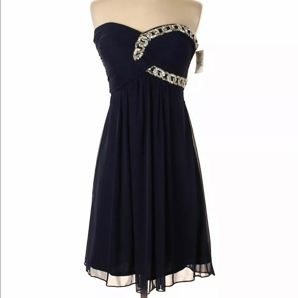 NWT Blondie Nites Women Blue Cocktail Dress 3 $109